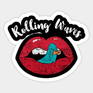 Rolling waves for Surfer girls Sticker